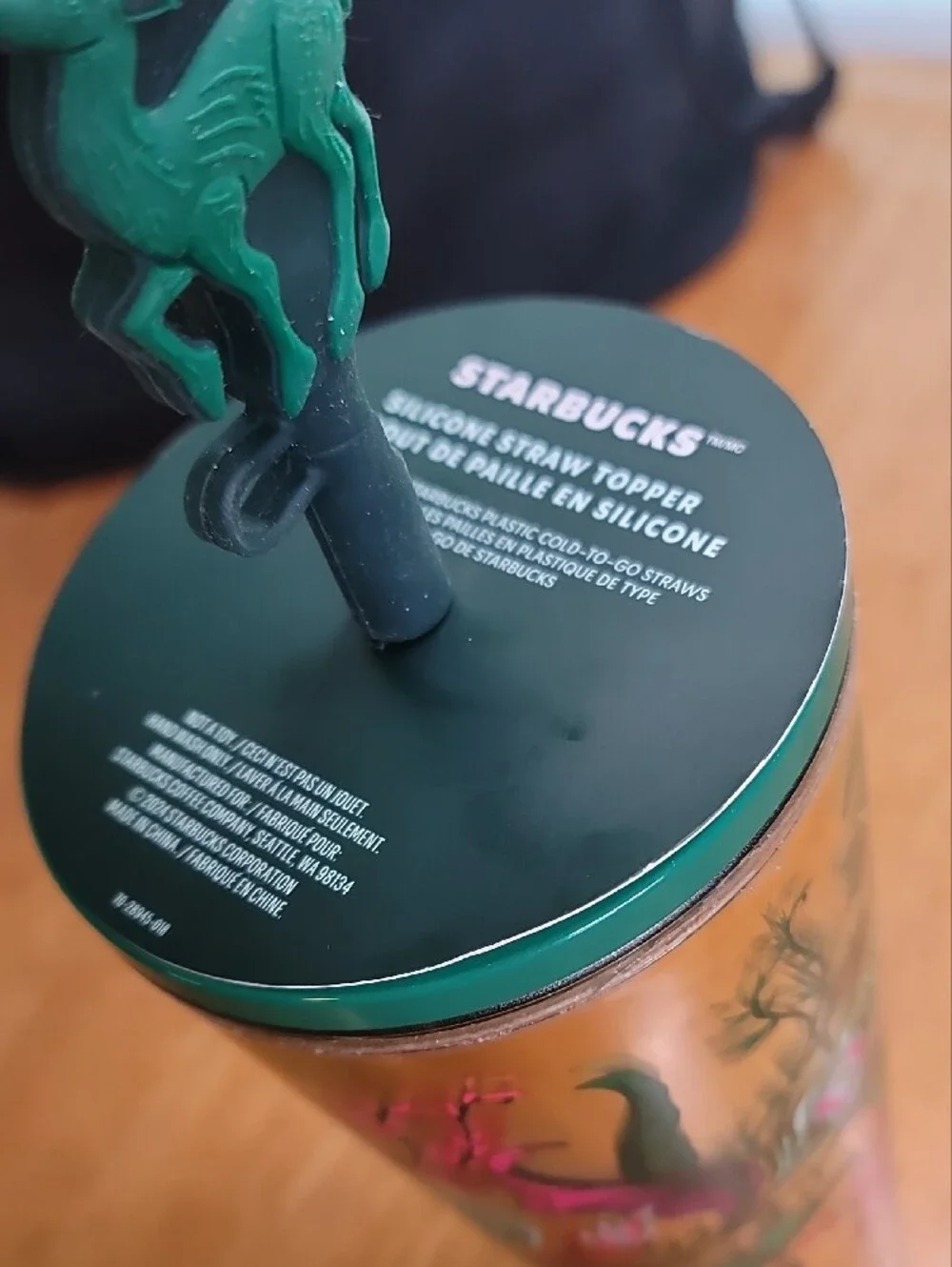 Starbucks 2024 Holiday Gold Mirror Ornament Floral cold cup tumbler (24 oz)